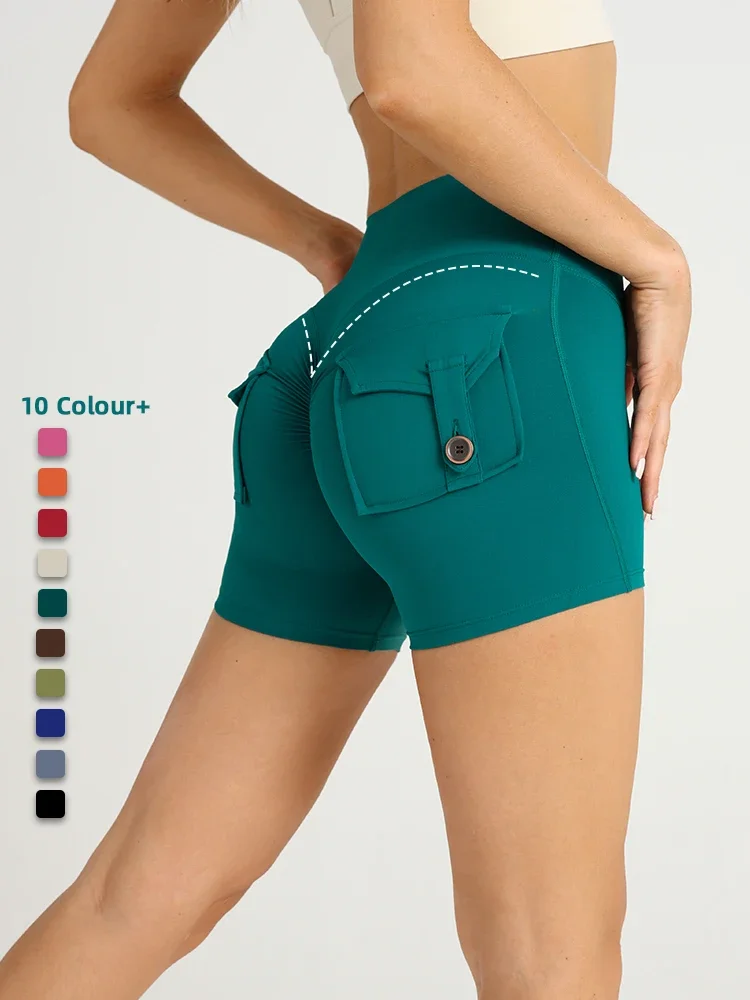 High Waist Pocket Sexy Butt Yoga Shorts Leggings Quick dry breathable Tights Sports Gym Workout Cycling Outdoor sports Shorts