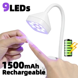 Mini UV Nail Light Cordless Rechargeable LED Nail Lamp With 2 Timers Setting and LCD Display For Nail Salon Home DIY Use