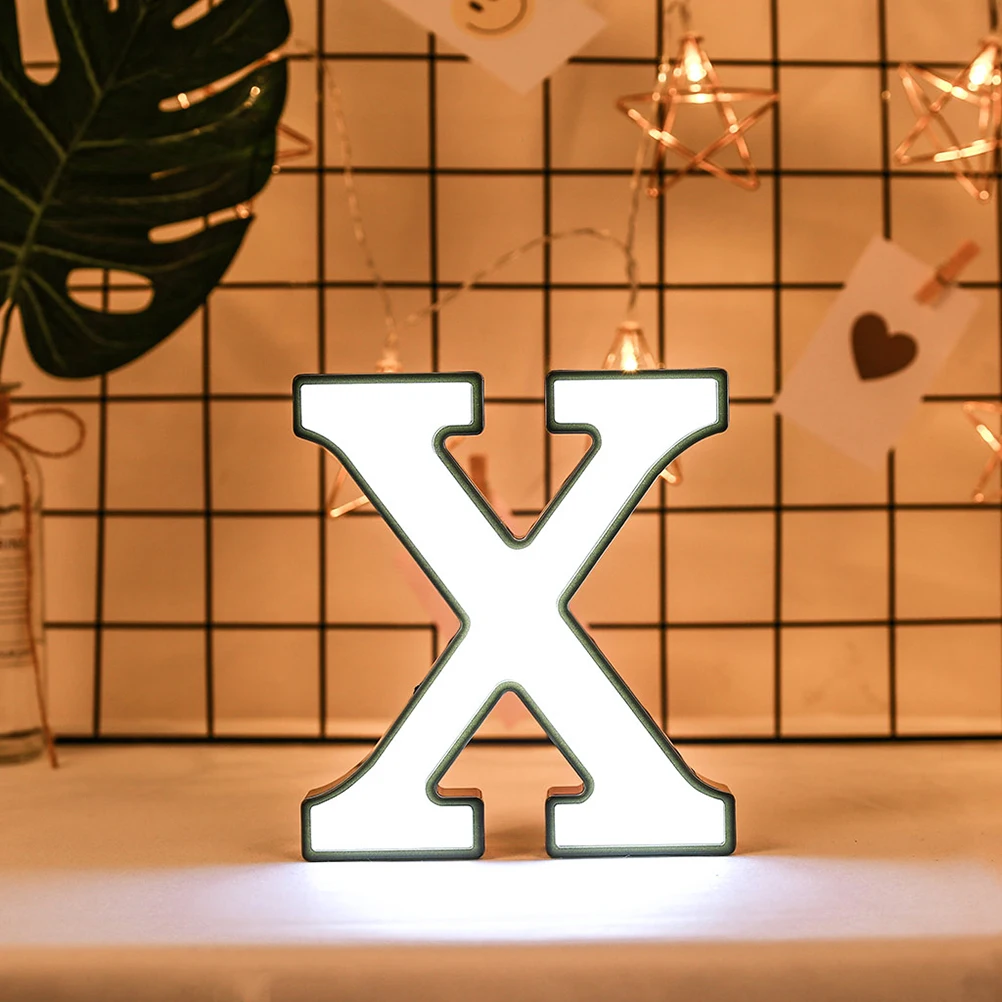 

Creative Led Alphabet X Lamp White Letter Lights For Wedding Party Bedroom Decor No Batteries Included Eco-Friendly Night