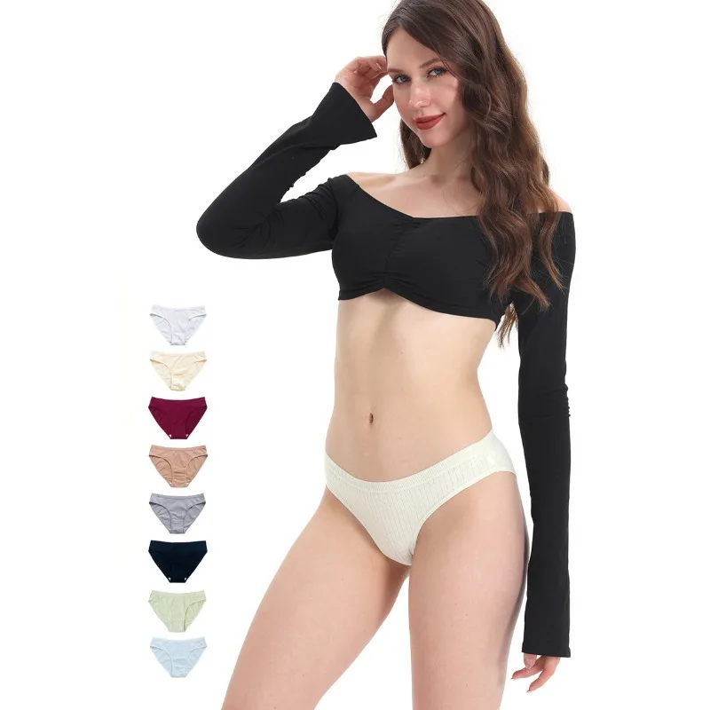 Women's Cotton Briefs  Plus Size Mid Rise Underwear Solid Colors Breathable Comfortable Cotton panties sexy underpants
