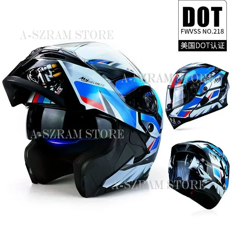 

3C Certification Barefaced Double Male Locomotive Helmet Motorcycle Helmet Four Seasons Bluetooth Machine Capacete Cascos