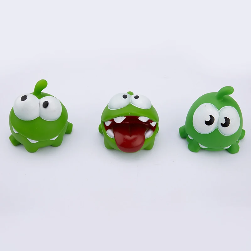 ビニールラバーゲーム人形、カエルロープ、キャンディーガルピングモンスターおもちゃフィギュア、om nom