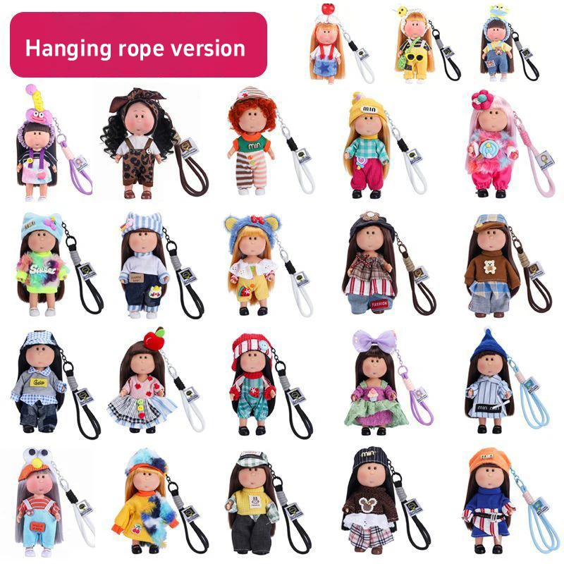 14cm Vinyl Potato Doll With Clothes Shoes And Lanyard Keychain Cute Bag Pendant Daily Decoration Collectible Small Gift For Girl