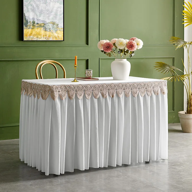 

Thickened Gold Velvet Table Skirt Hotel Meeting Buffet Event Exhibition Sign-In Table Skirting Table Cover Customized size