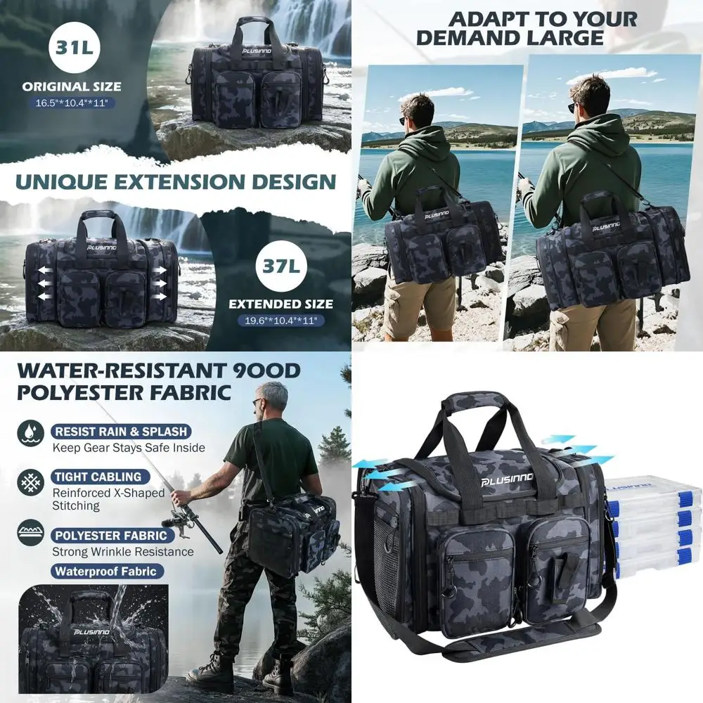 

Расширяемая сумка для рыболовных снастей - водонепроницаемая сумка для снаряжения для морской и пресноводной рыбалки