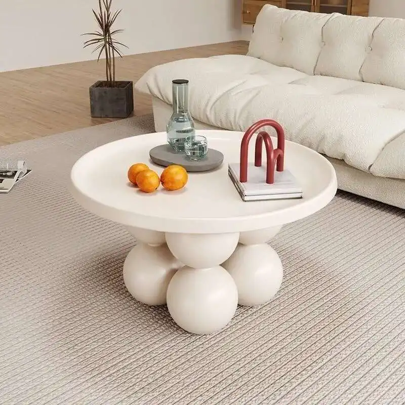 كريم نمط مصمم الإبداعية الحديد طاولة شاي الحديثة الحد الأدنى غرفة المعيشة المنزل طاولة جانبية ميسا دي سنترو غرفة ديكور #3