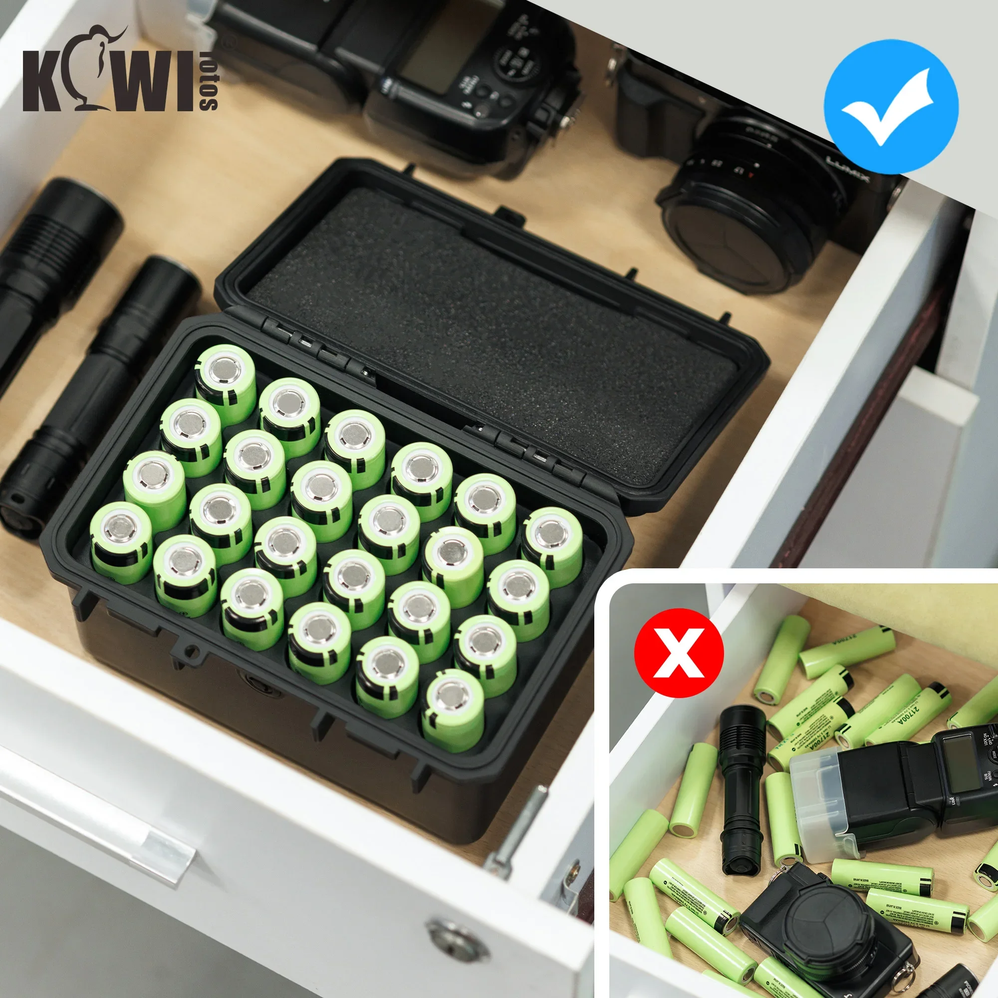 Multi Slots 18650/21700/AA/AAA/Coin Battery Case Storage Box Container Holder IP67 Waterproof And Dustproof Battery Storage Box