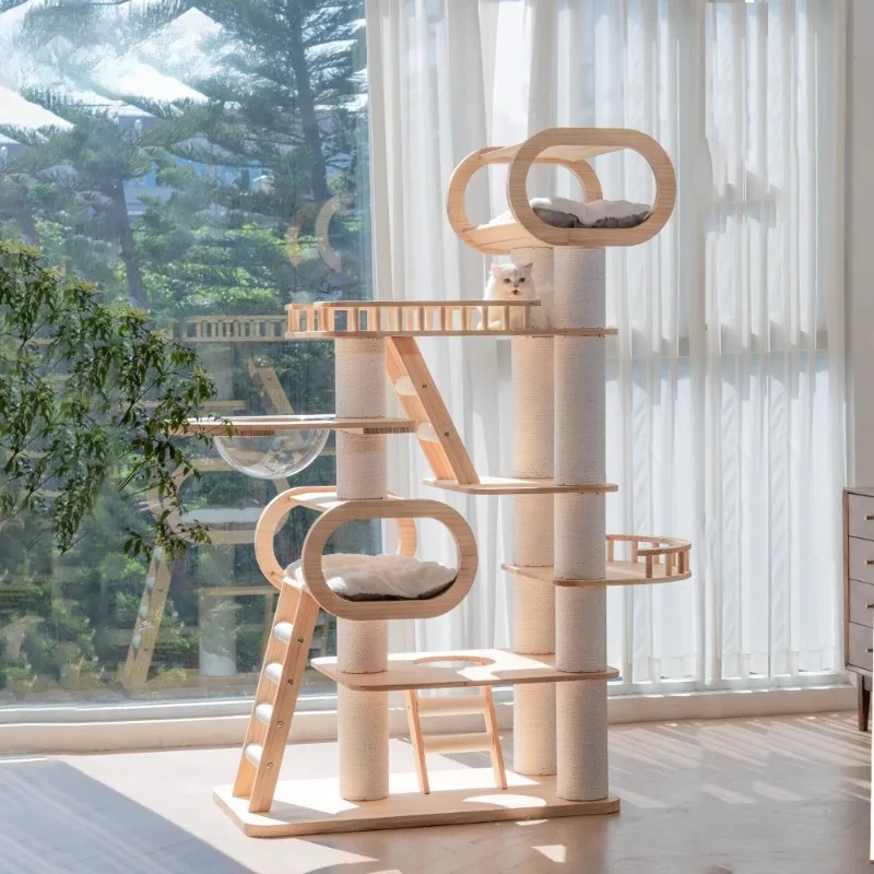climbing frame, nest, tree integration, Maine puppet house villa, large solid wood luxury high-end