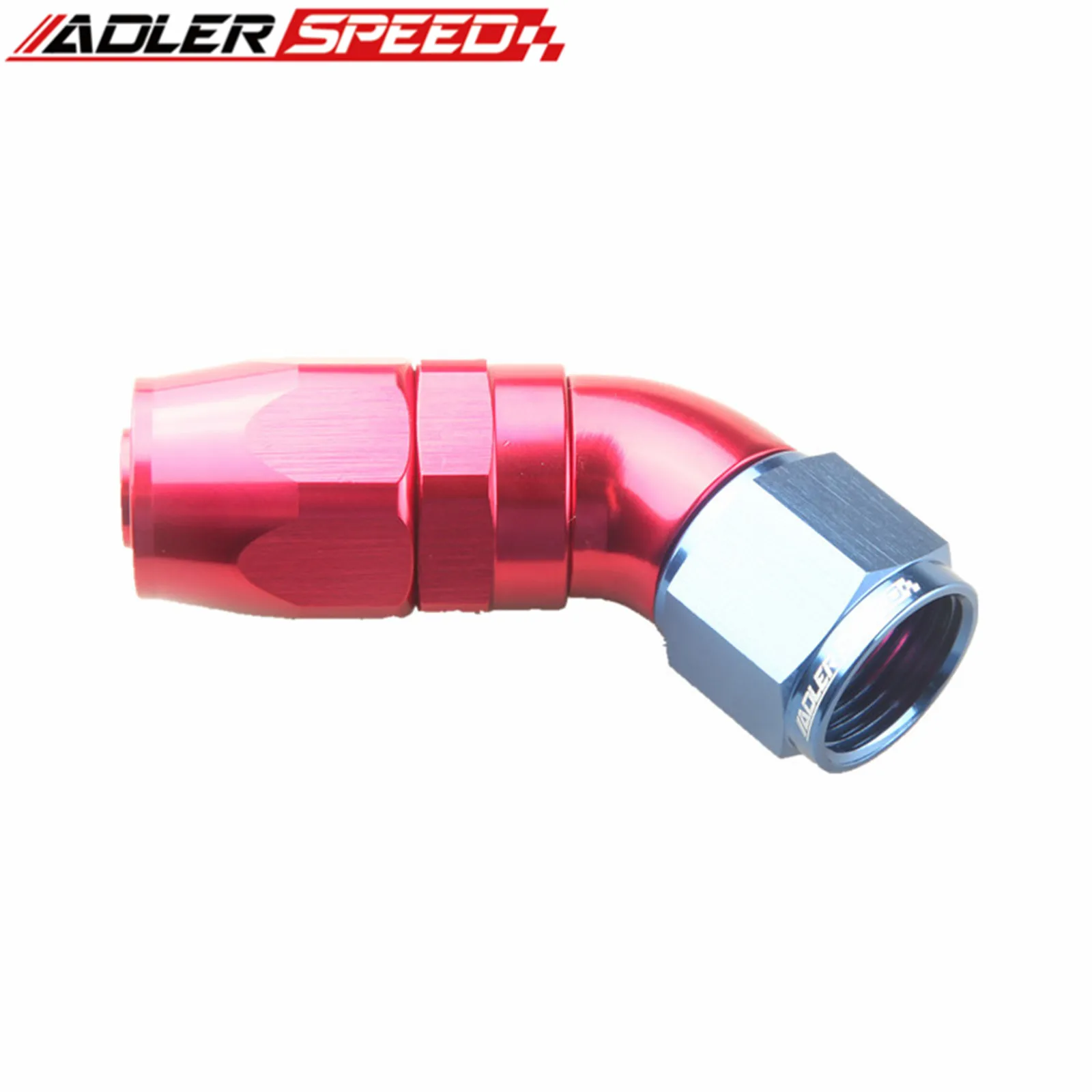 AN4 AN6 AN8 AN10 AN12 45 Degree Aluminum Full Flow Swivel Fitting Hose End Black,Red/Blue