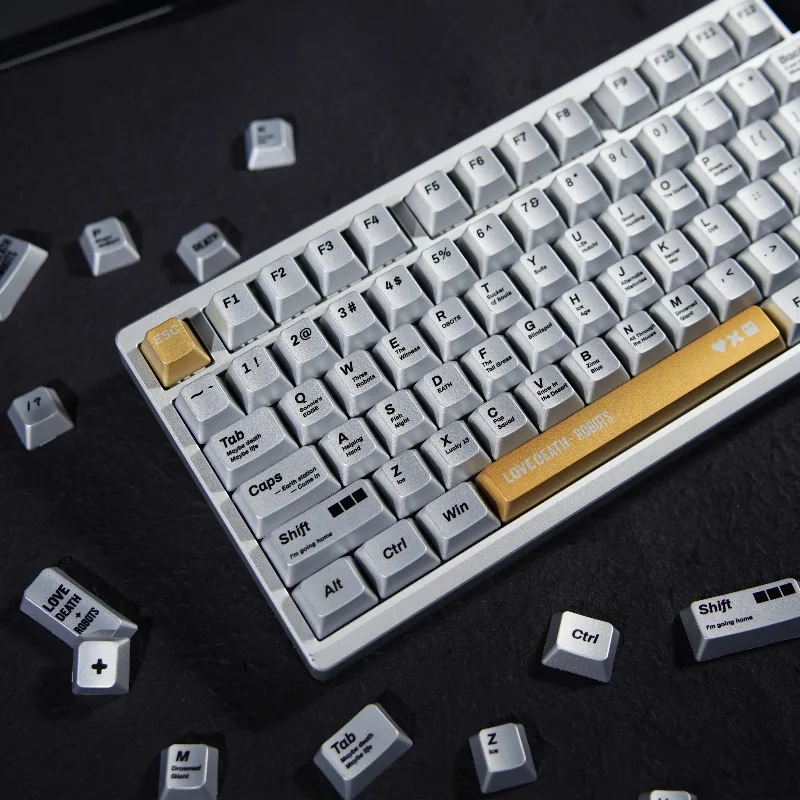 

Metallic Texture Theme Keycaps Set PBT FC Profile Custom Original Handmade Keycaps for Mechanical Keyboard Accessories Gift DIY