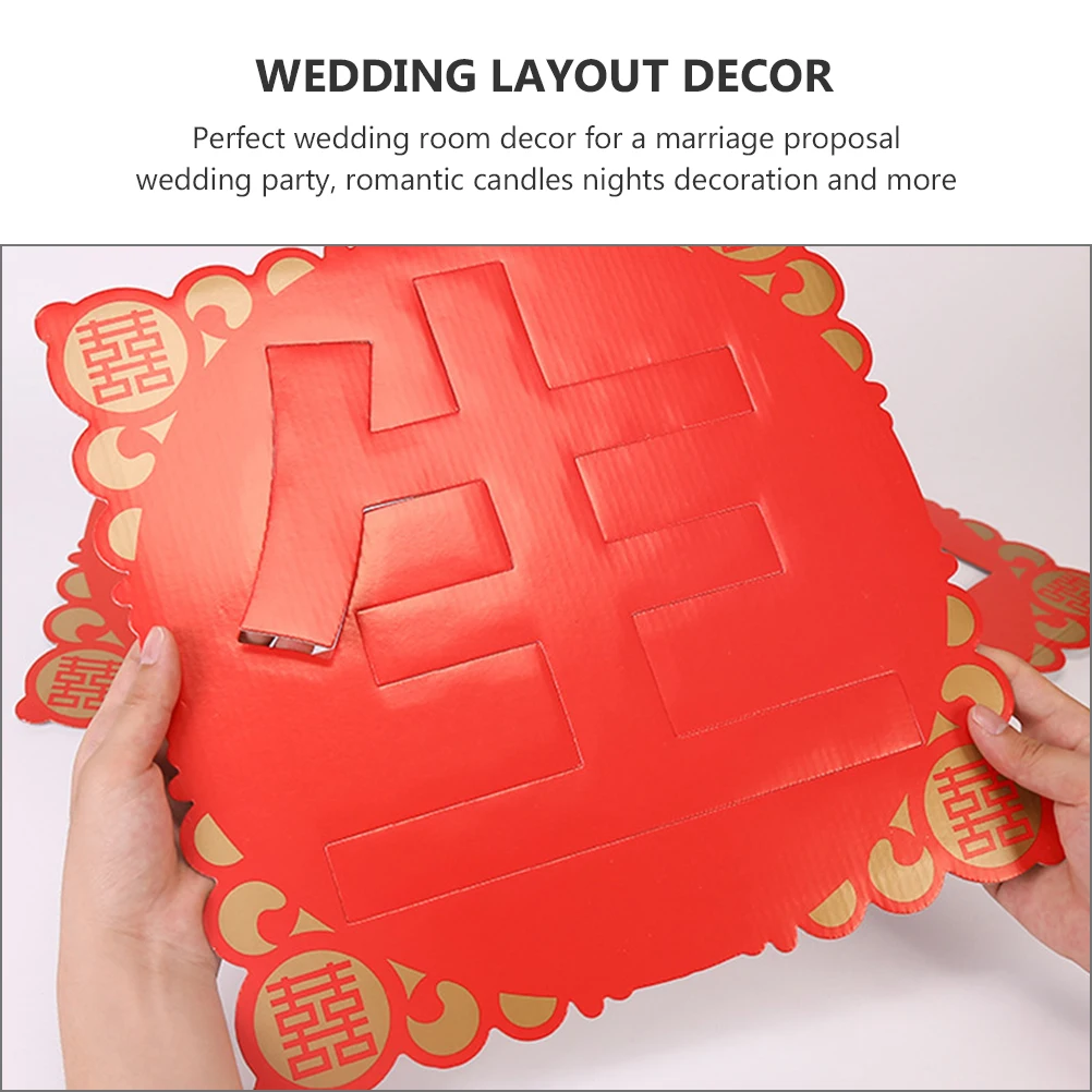 

4pcs Room Decor Bed Adornment Template Blessing Word Mold Reusable Wedding Supplies Environmentally Friendly Durable Practical