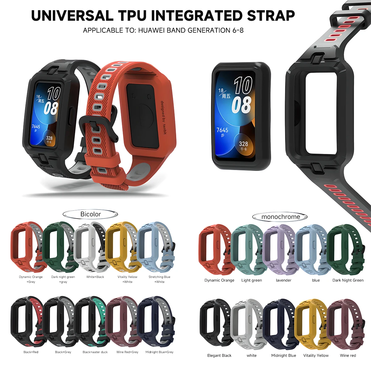 Silicone Strap for Huawei Band 10 9 8 7 6 Smart Watch Replacement correa Bracelet Sport Breathable Straps for Huawei Band 9