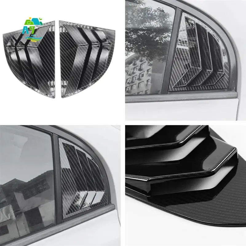 

A09E-1Pair Car Rear Window Shutter Cover Trim For Honda Civic Sedan 8Th 2005-2011 Side Louver Trim Panel Vent Sticker