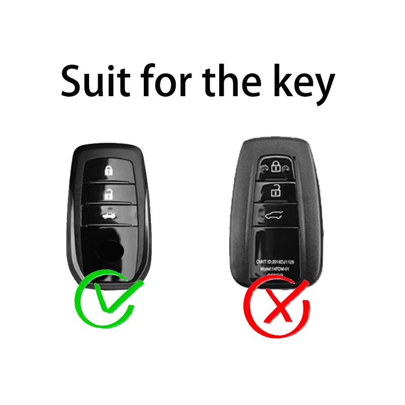 Zinc Alloy for Toyota CHR Hilux Fortuner Land Cruiser 200 Camry Corolla Crown 3 Button Remote Car Key Case Cover Protector Fob