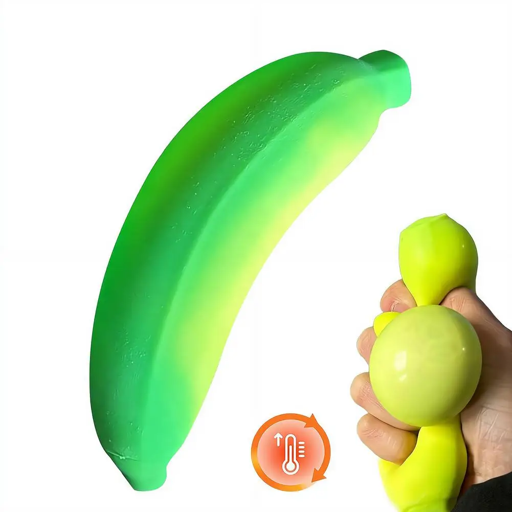 Anti-stress Squishy Banana Toys Slow Rising Jumbo Squishy Fruit Squeeze Toy Funny Fruit Color Change Banana Squishy Toy