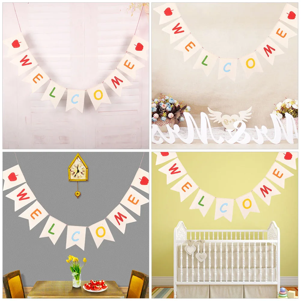 

Welcome Home Decoration Flag Banner Party Banners Back-to-school Season Decorations