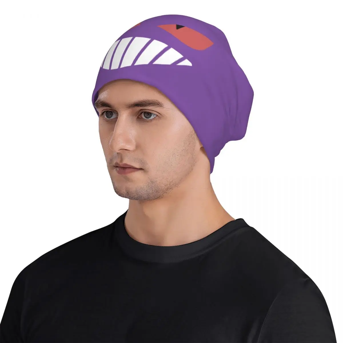 Pokemon gengar rosto bonnet chapéu hip hop esqui crânios gorros chapéus dos desenhos animados anime jogo masculino feminino chapéu de malha quente bonés de dupla utilização