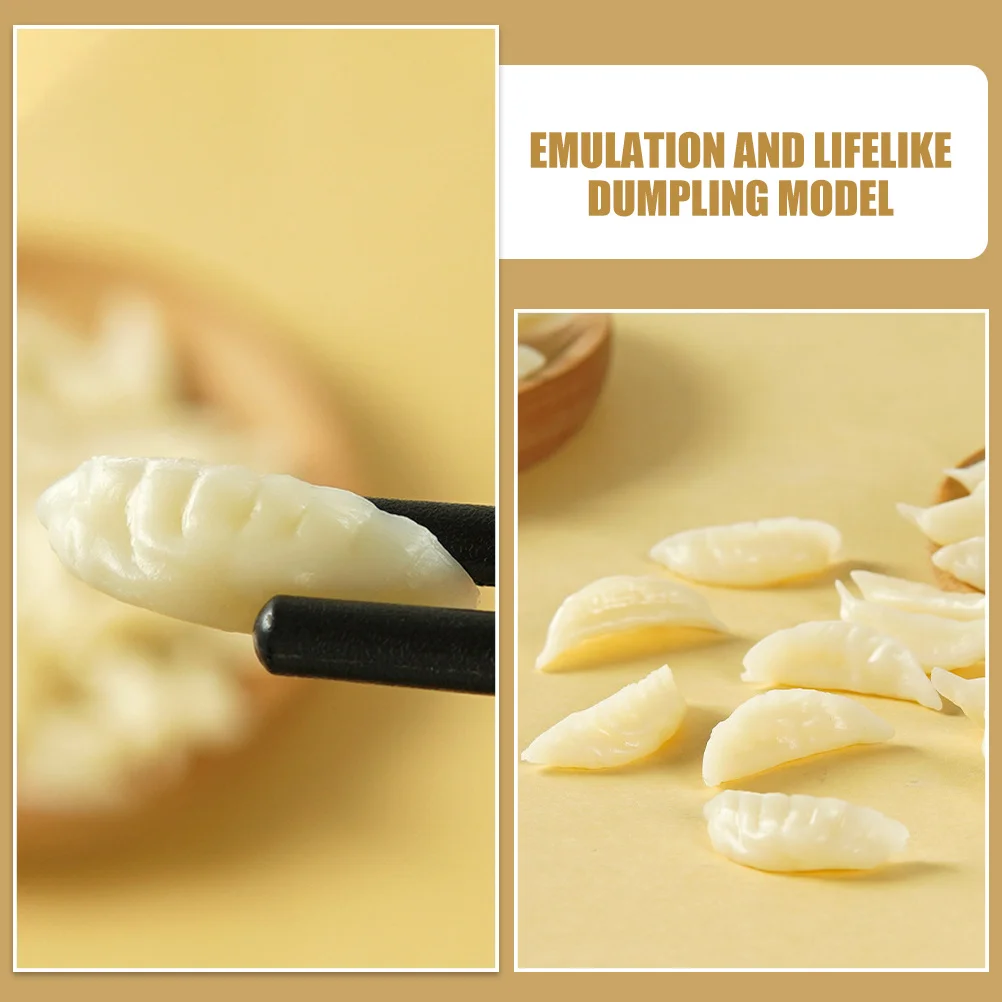 12Pcs Simulation Dumplings Mini Artificial Fake Dumpling Models Realistic Photography Props Kitchen Decor Simulation Dumplings
