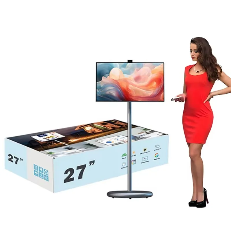 

Умный портативный ТВ-дисплей Мобильный ЖК-монитор Цифровой сигнальный дисплей с подставкой Батарея Мобильный Android-телевизор