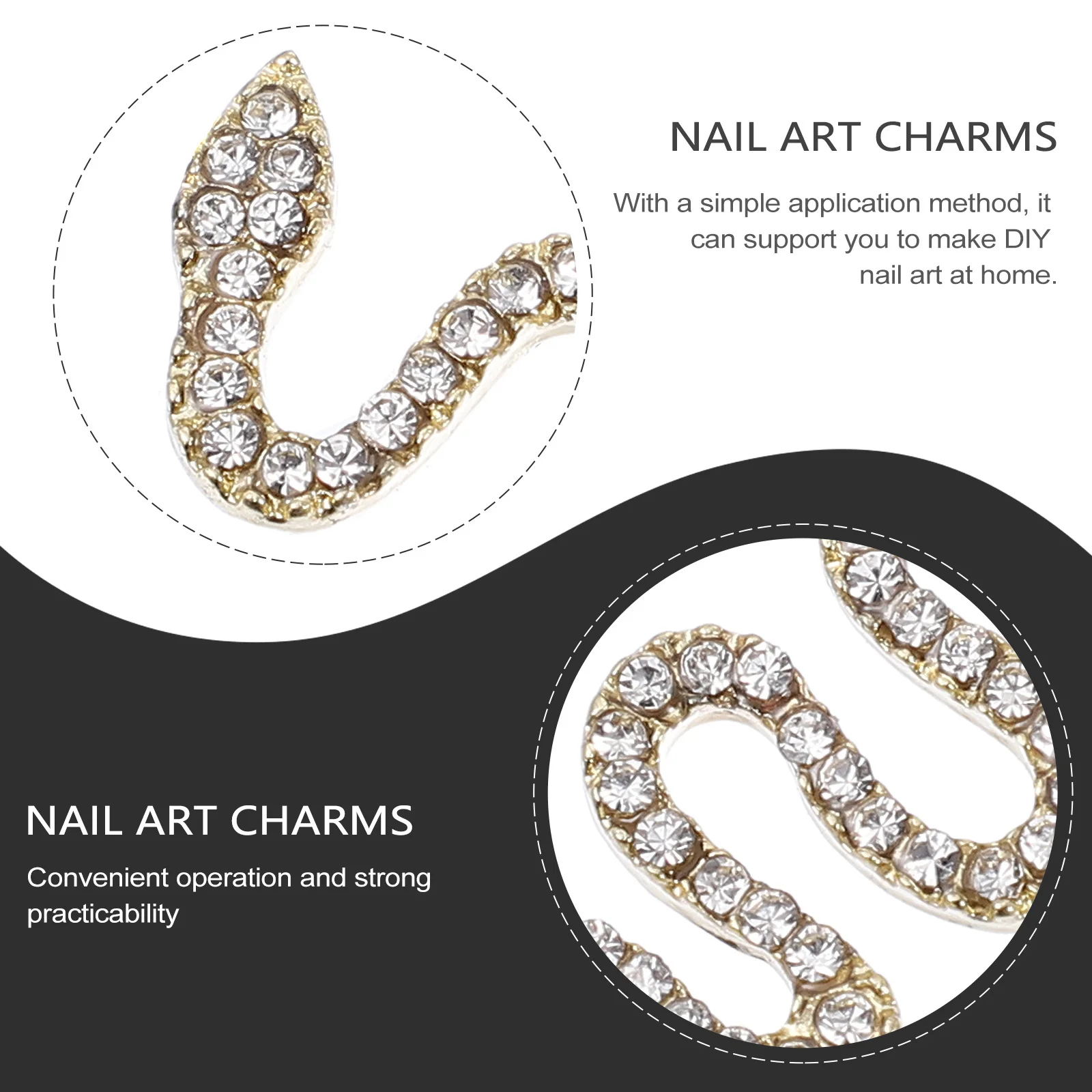 6Pcs Nail Gems Creative Rhinestone Decoration Easy Apply for Natural Artificial Nails Nail Charms Manicure Charm