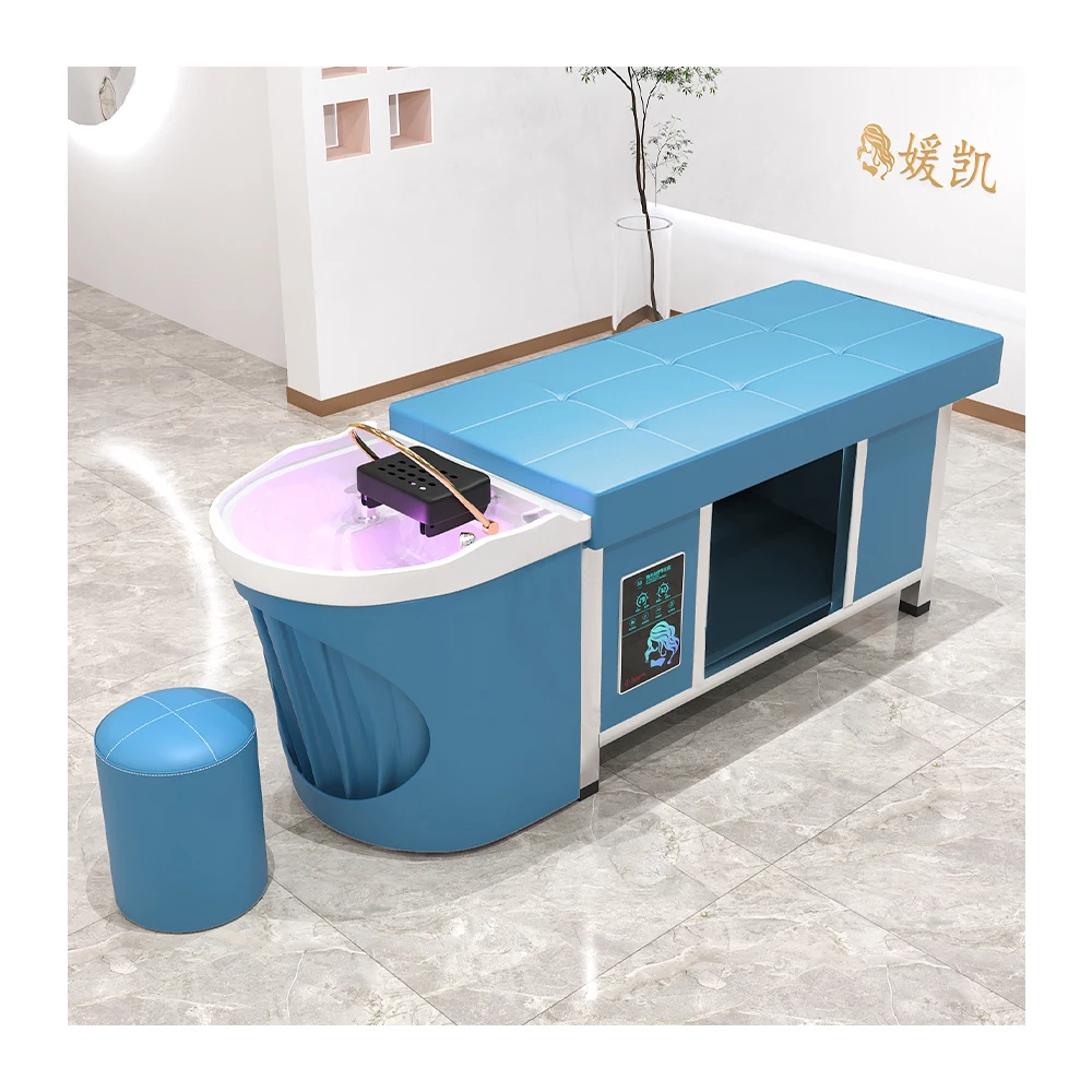 Modern Hair Salon Electric Head Water Washing Chair Hair Washing Spa Head Water Therapy Shampoo Bed