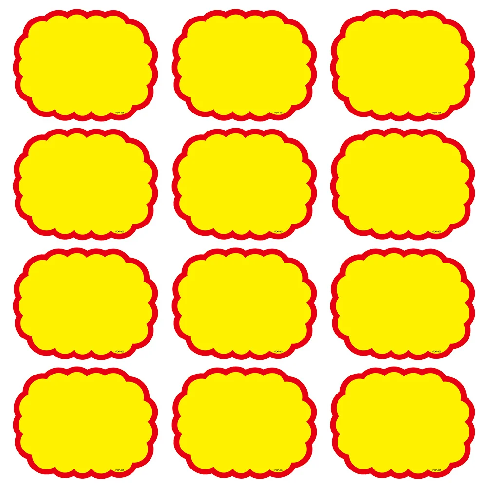 

20Pcs Price Label Cards Bright Explosion Shape Paper Tags Promotional Price Signs for Store Supermarket Display