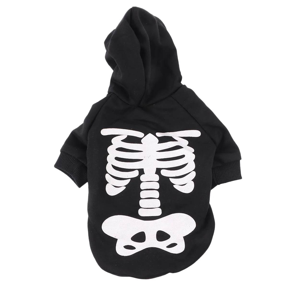 

Halloween Dog Clothes Glowing Skull Pattern Durable Pet Jumpsuit for Small Medium Dogs Party Parade Costume