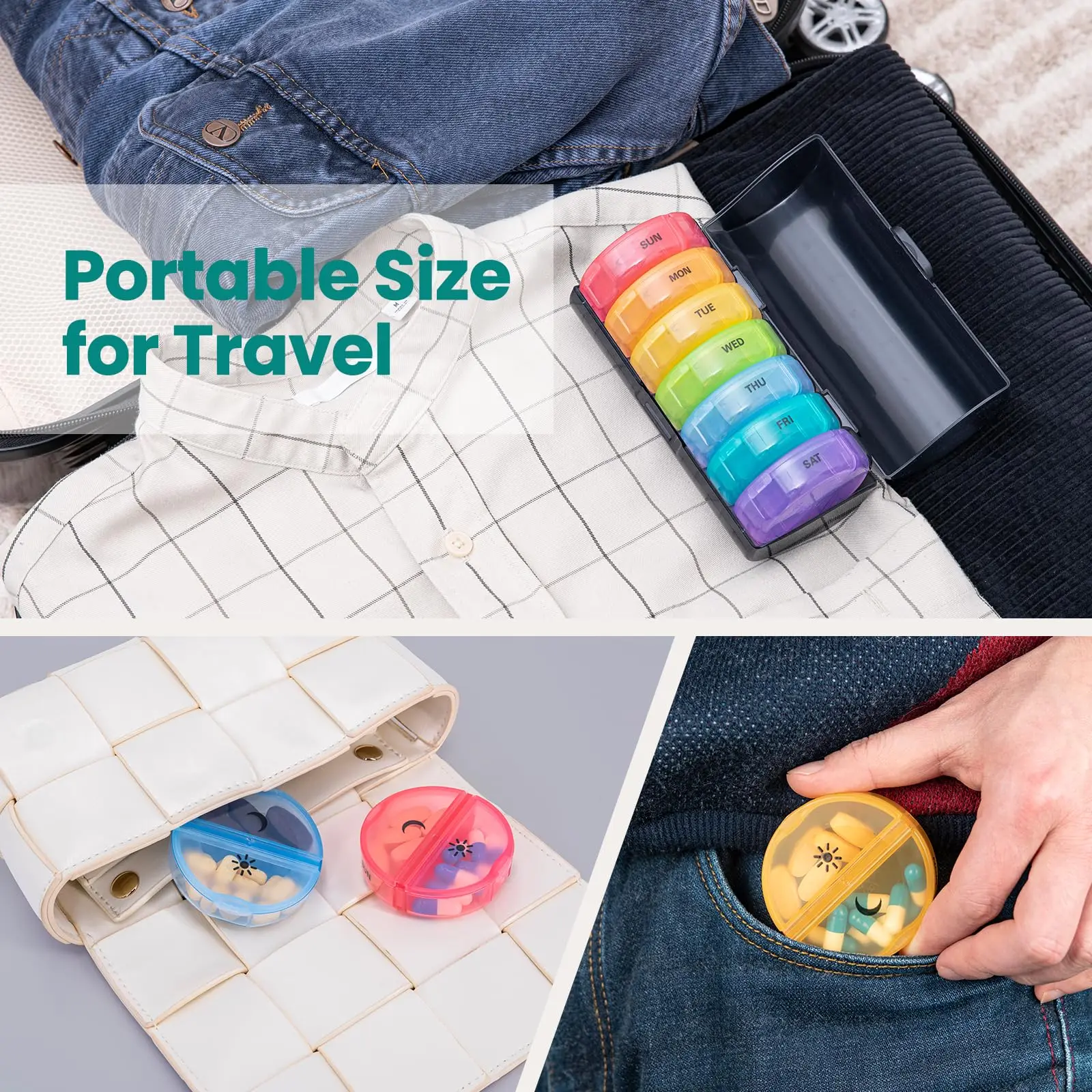 Weekly Medicine Storage Organizer Pill Box Holder Container Pill Case Medicine Tablet Portable Dispenser Organizer