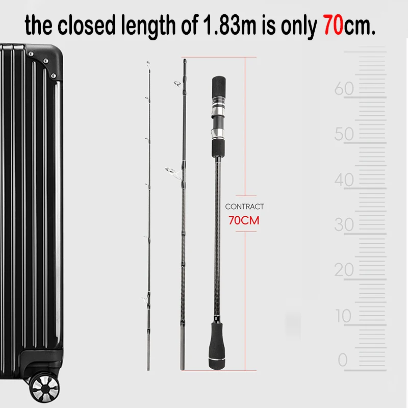 

AI-SHOUYU New 3 Section Slow Jigging Fishing Rod 1.83m 1.91m MH Power Spinning/Casting Fishing Rod Carbon Fiber Boat Fishing Rod