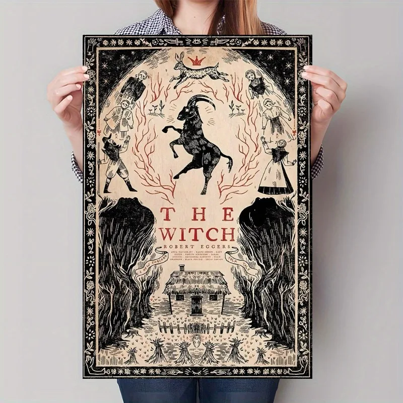 

The Witch Movie Poster Canvas Art Print Frameless Vintage Horror Film Decor High-Quality Waterproof Wall Art, Halloween Decor