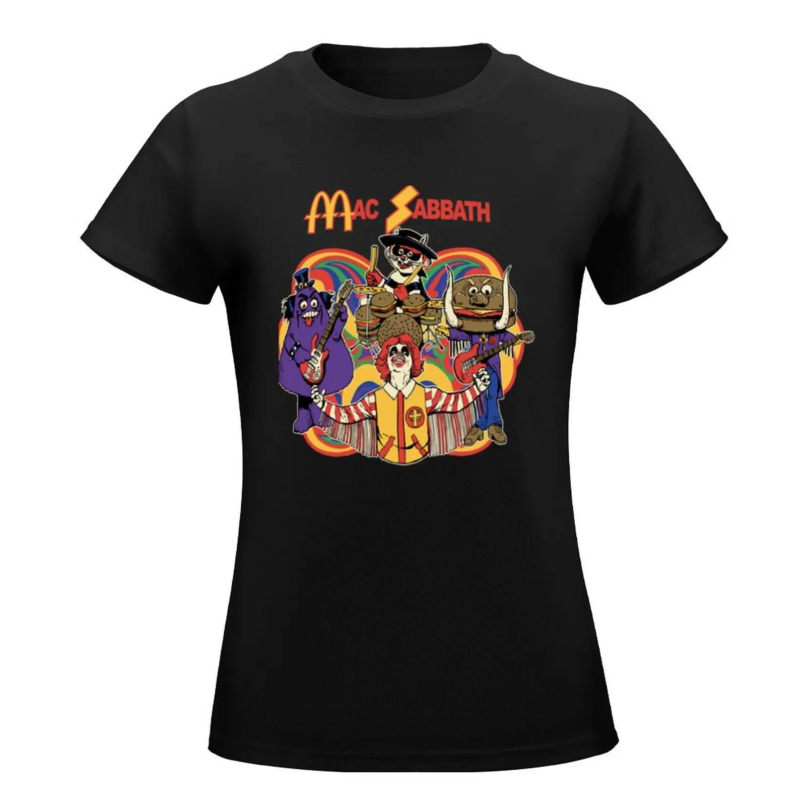 Playing Mac Sabbath Black Call Me T-Shirt aesthetic clothes cute tops anime clothes tshirts for Women