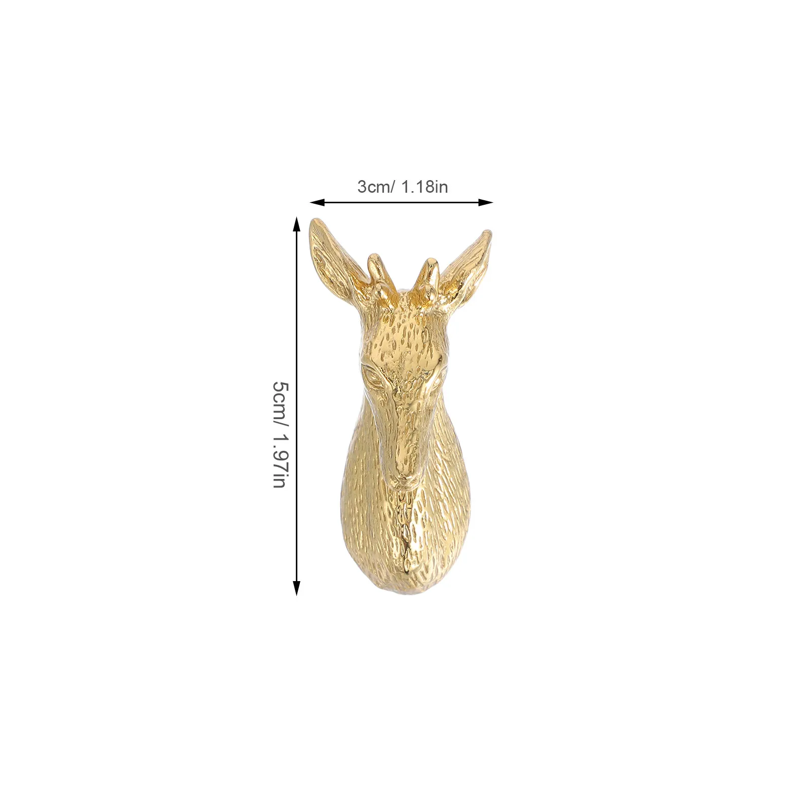 Brass Deer Head Cabinet Knob Rustic Vintage Drawer Pull for Wardrobe Kitchen Cabinets Decorative Brass Handle