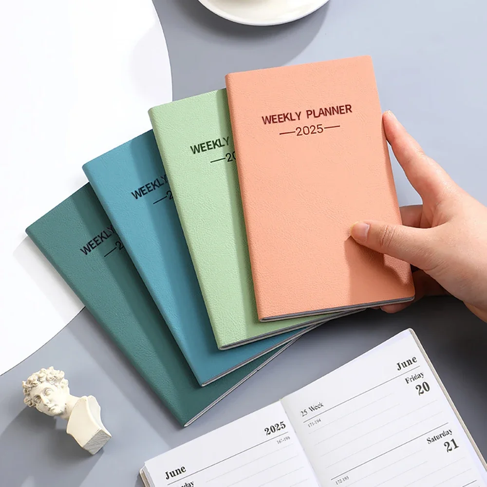 

2025 A6 Agenda Book Portable Softside Planner Notepad English Notebook Stationery Office School Supplies