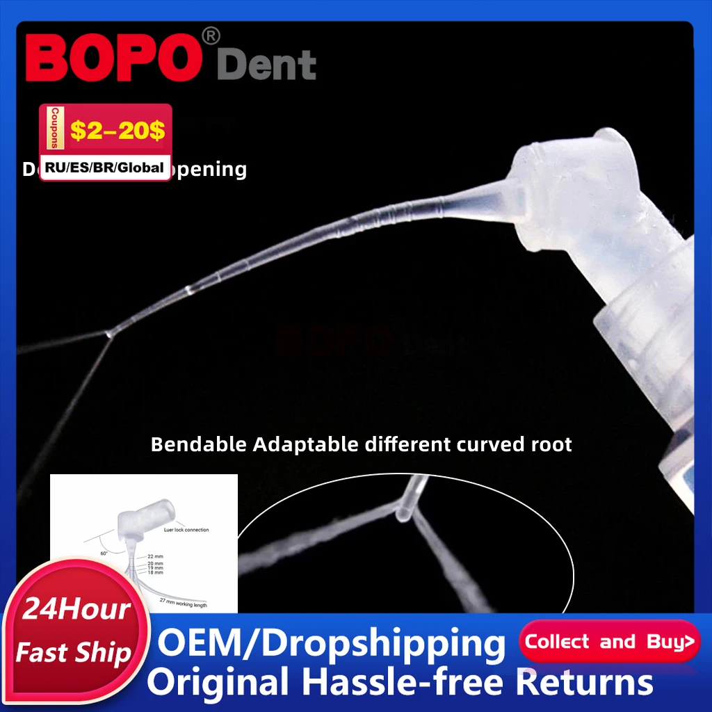 2-50pcs ทันตกรรมชลประทาน Endo TIP 30G ข้อศอก DOUBLE SIDE Hole Root Canal ทําความสะอาดเข็มฉีดยาทวิภาคีเปิดชลประทานเข็ม