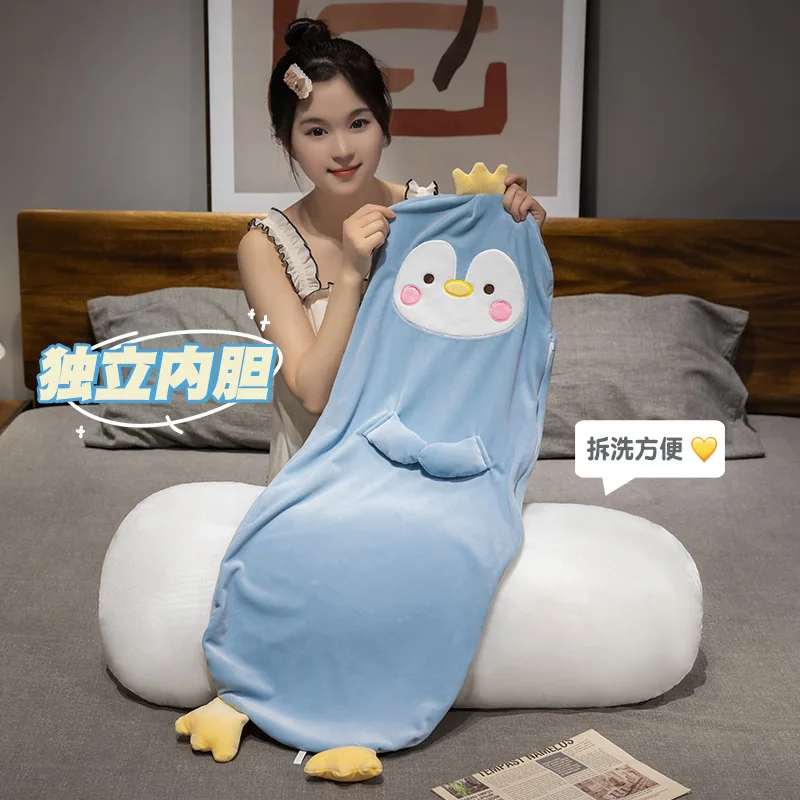 Cartoon Long Body Pillow Animal Pillow for Girls Side Sleeper Leg Clamp Removable Washable Bed Backrest Cushion Sleeping Pillow