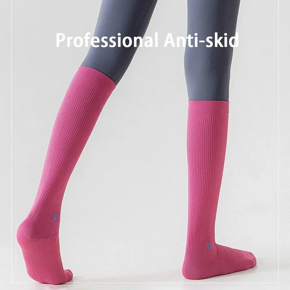 

Anti-skid Compression Socks Professional Breathable Sports Calf Socks Multi-color No Pilling Knee-High Socks Running