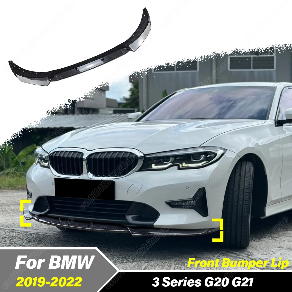 

For BMW 3 Series G20 G21 320i 325i 2019 2020 2021 2022 Front Bumper Splitter Lip Guard Exterior Accessories BodyKits Protector