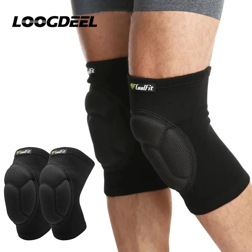 LOOGDEEL 1Pair Protective Knee Pads Thick Sponge Anti-Slip Collision Avoidance Brace Football Volleyball Extreme Sports kneepad