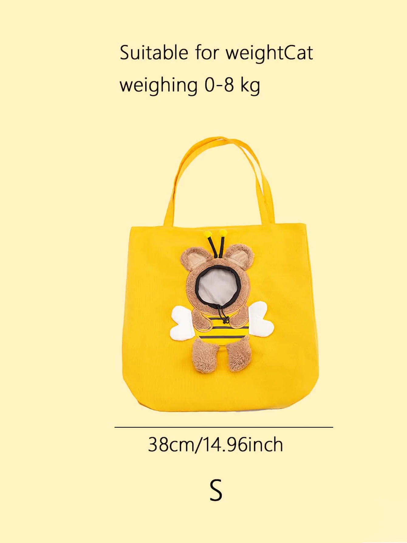 1pc-Bee shaped pet bag, cute portable pet outdoor shoulder bag, small dog carrying bag, cat and dog universal