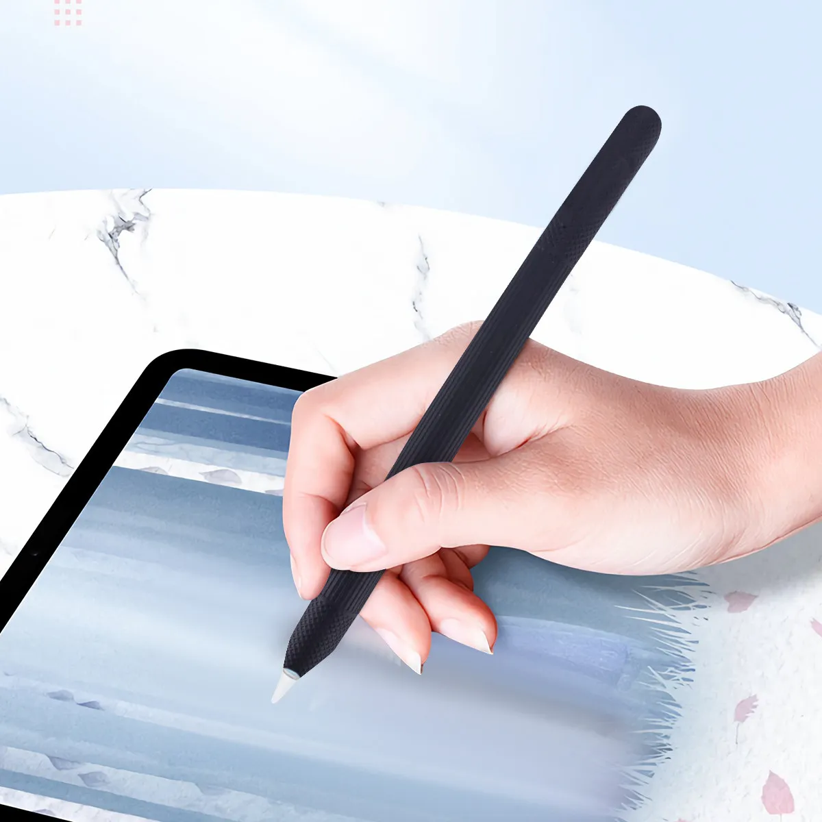 

Pencil Protective Case Silicone Shock Resistant Shatterproof Scratchproof Easy Install Lid Design Portable Slim Stylus