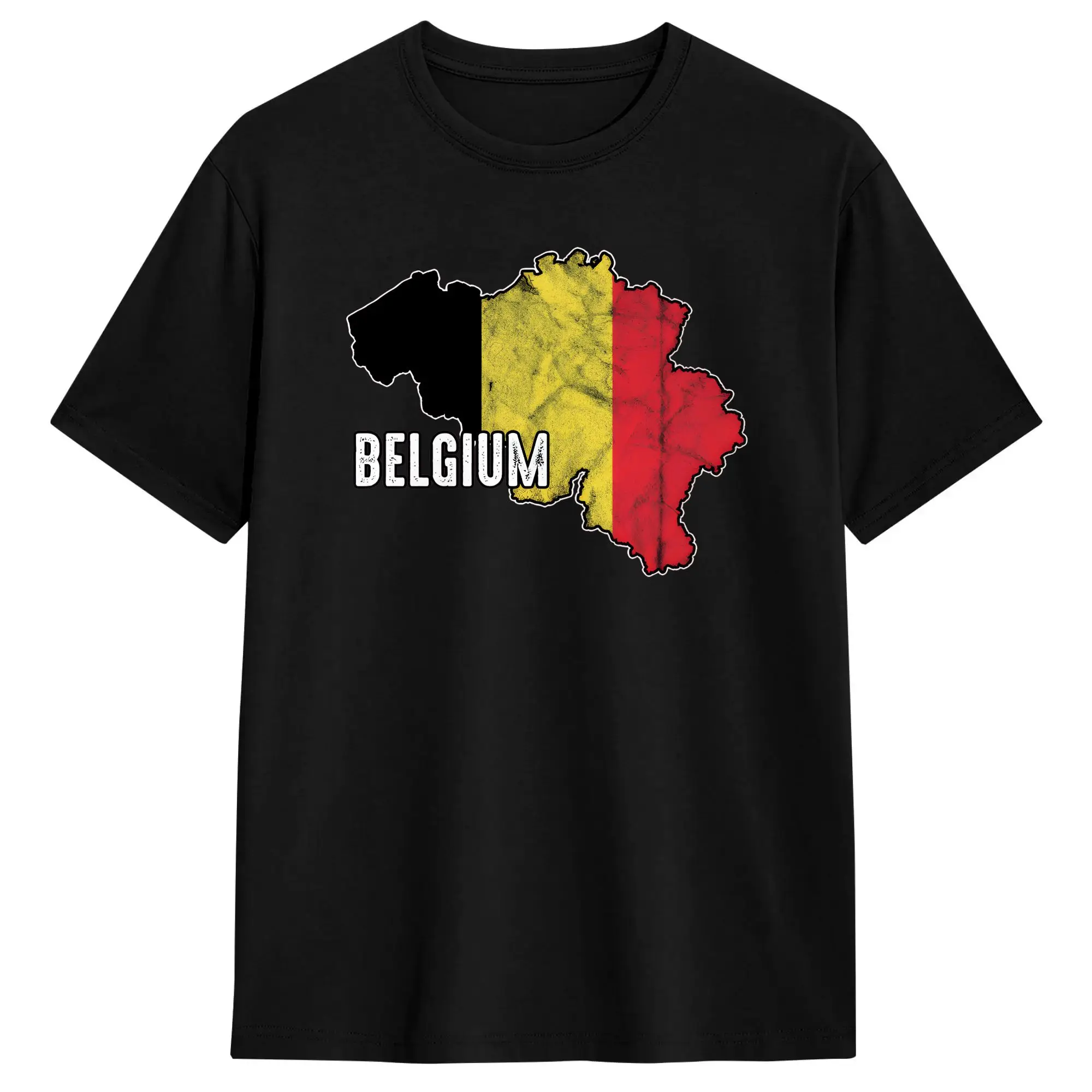 Belgium Map T-Shirt Men  Novelty Pure Cotton Tees O Neck Short Sleeve T Shirts Printing Tops