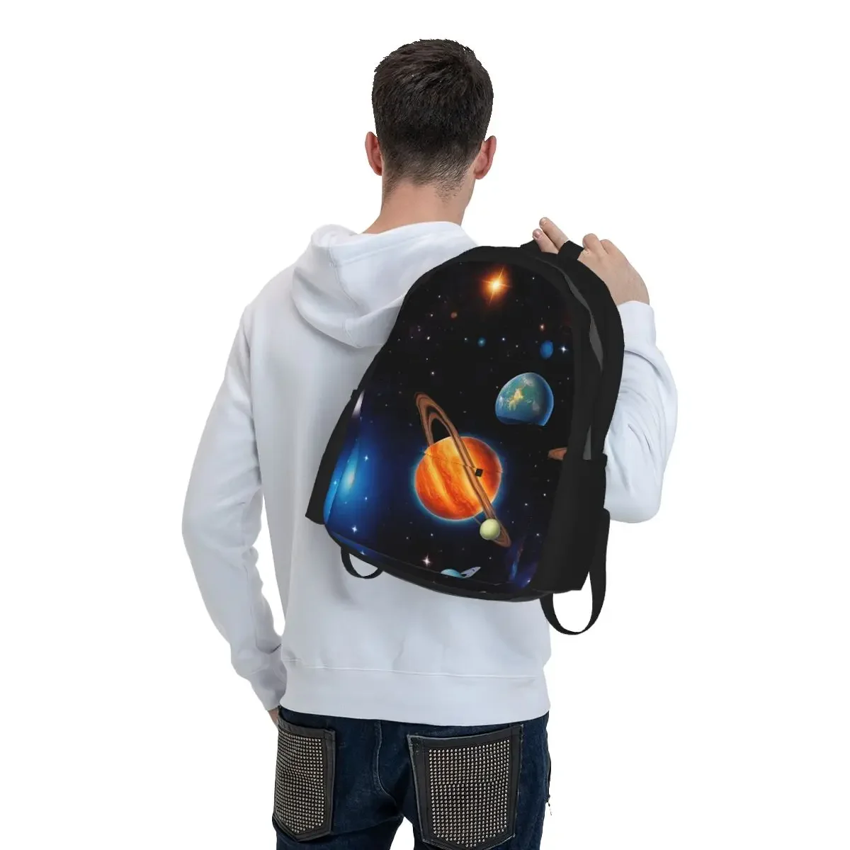 Solar System Space Planets Universe Student Backpack School Bag Hiking Travel Daypack for Boys Girls Bookbag Shoulder Bags