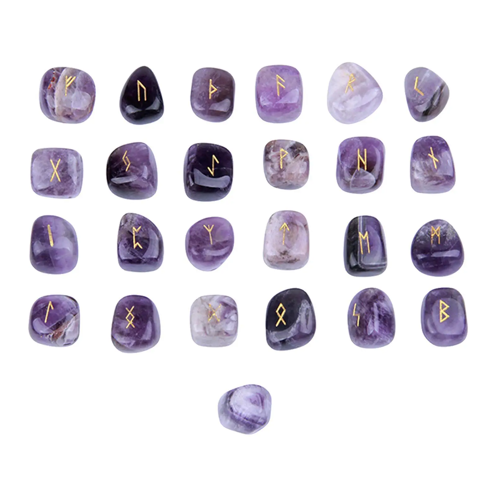 25pcs Polished 20-25mm Natural Runes for Meditation Arts and Crafts