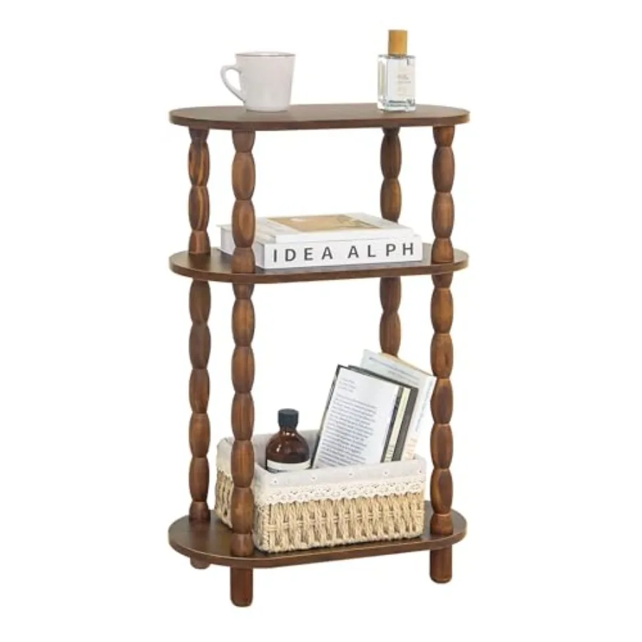 

Small Narrow Side Table 3-Tier Narrow End Table with Storage Skinny Side Table Nightstand for Small Space Bedrooms Living Room