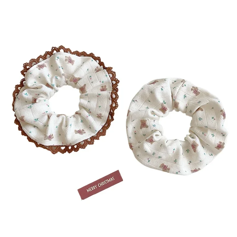 

Women's Scrunch Lace Elastic Cute Y2K Colon Hair Ties Ponytail Holder Fashion Decorative Soft Headwear for Girls