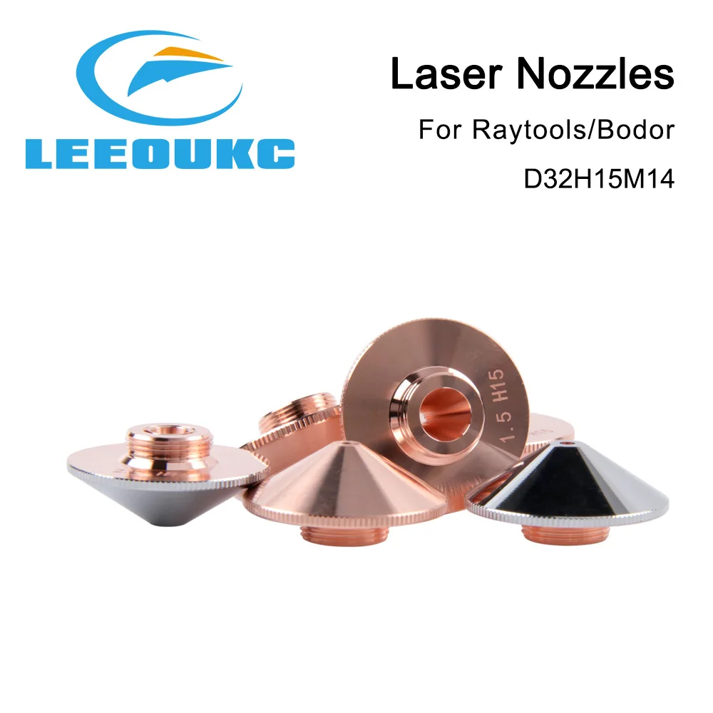 LEEOUKC Raytools Nozzle Single/Double Layer Dia32mm Caliber 0.8-5.0mm For Empower Fiber Laser Head Bodor Glorystar Laser Machine