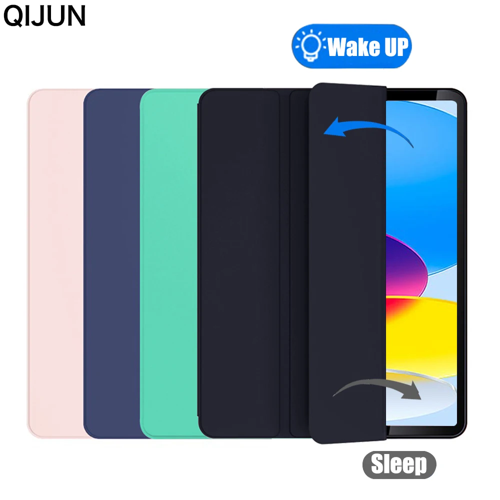 Funda inteligente de tres pliegues para iPad, cubierta para modelos Air 5, 4 Pro, 11, 2021, 2020, 2018, Mini 6, 9,7, 10,2 y 10,9 pulgadas