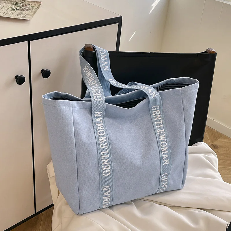 

Большая вместительная сумка-шоппер из поликоттона с принтом, женская сумка на плечо с ручками, удобная и универсальная, с текстурой для хранения вещей