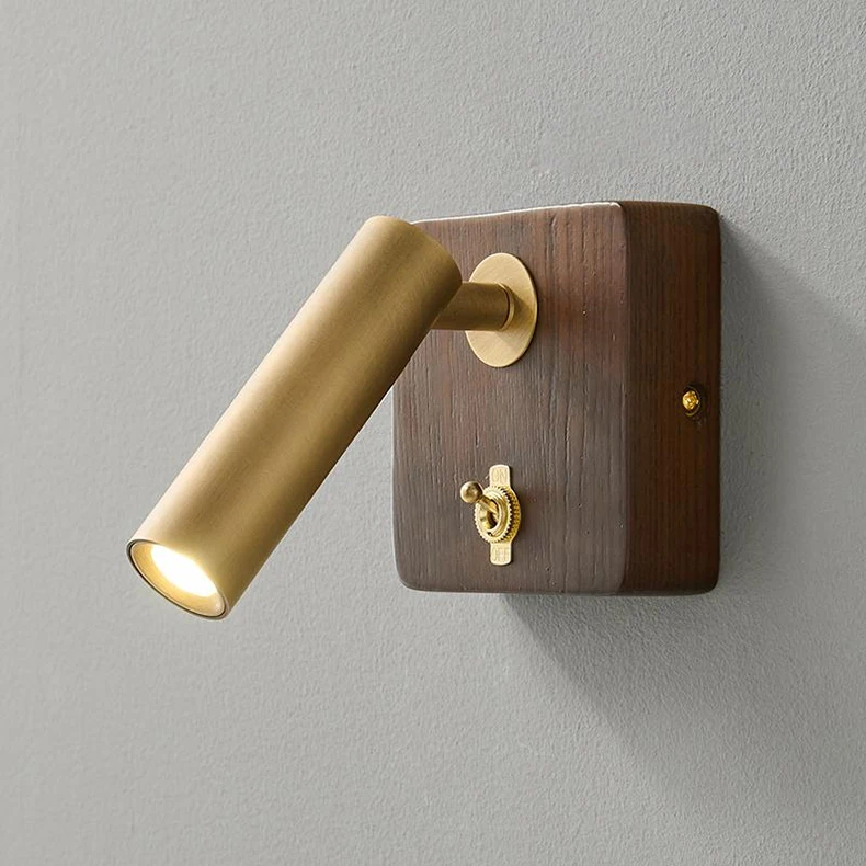 With Switch Wall Lamp Gold Silver Brass Wooden