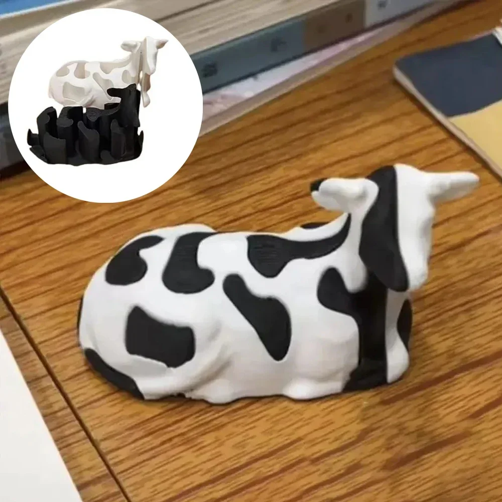 Cute Cow Home Decorations For Desktop Detachable 3D Printing Fidget Toys Creative Gift Anxiety Stress Relief Toy for Kids Adults